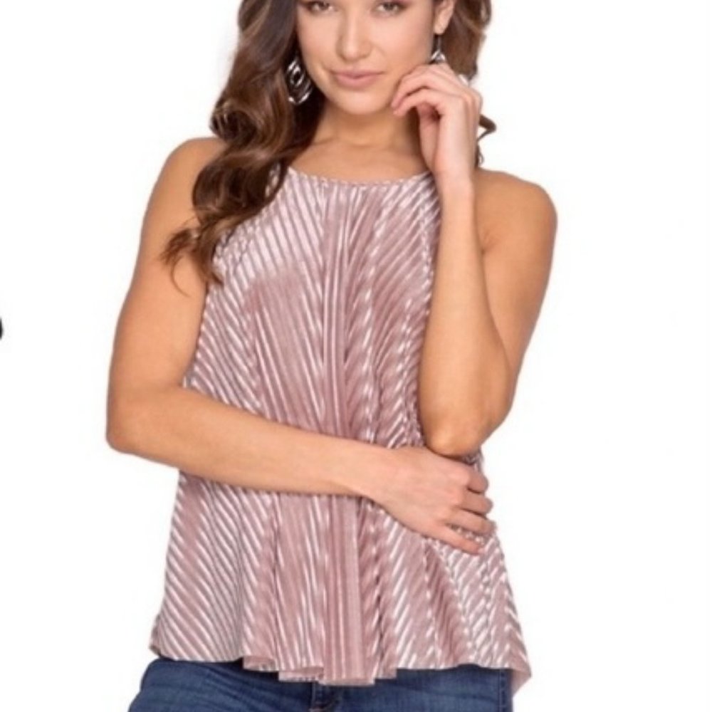 She + Sky Mauve Velvet Tank